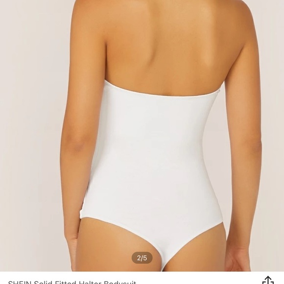 Solid fitted halter bodysuit - Picture 2 of 7